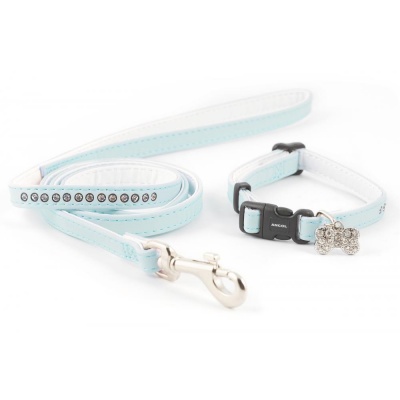 Ancol Small Bite Deluxe Collar & Lead Set - Blue RRP 12.79 CLEARANCE XL 7.99
